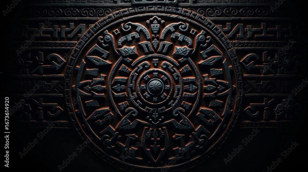 Naklejka premium Pattern Aztec Ancient SET_2