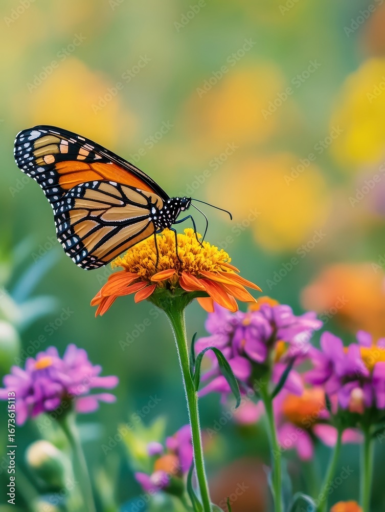 Obraz premium A monarch butterfly on a flower
