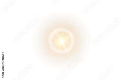 Golden light flare PNG, radiant burst with sparkling shine. Luxury glowing star effect creates futuristic elegance. Lens flare highlights party style. PNG sparkling elements for festive celebration vi