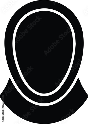 Illustrator Vector Muslim woman wearing hijab traditional islamic head covering silhouette