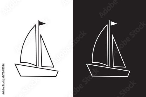 sailboat icon, sailboat silhouette vector illustration-simple silhouette illustration of sailboat,sailboat vector