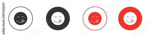 Yummy smile emoji icon symbol for your website design, logo, app, UI.
