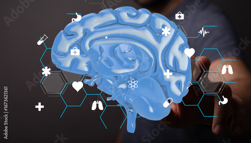3D brain model with medical...