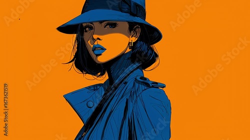 Mysterious female spy in a mafia underworld, symbolizing the femme fatale assassin concept.