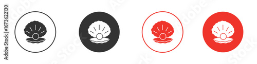 Pearl in the open shell icon symbol for your website design, logo, app, UI.