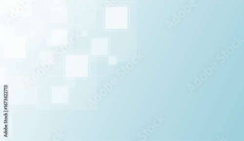 Light blue abstract background showcases a gradient effect complemented by soft-edged white square shapes, creating a clean, modern, and visually pleasing composition