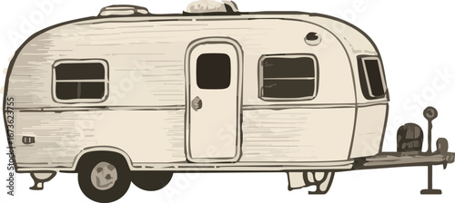 camper van on a white background