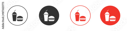 Hamburger and soft drink cup icon symbol for your website design, logo, app, UI.