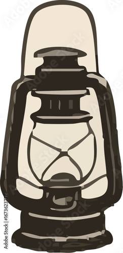 old fashioned lamp vector