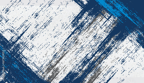 Distressed strokes create a dynamic diagonal pattern in navy blue, light blue, and off-white, conveying texture and movement with a rough, artistic feel and modern appeal