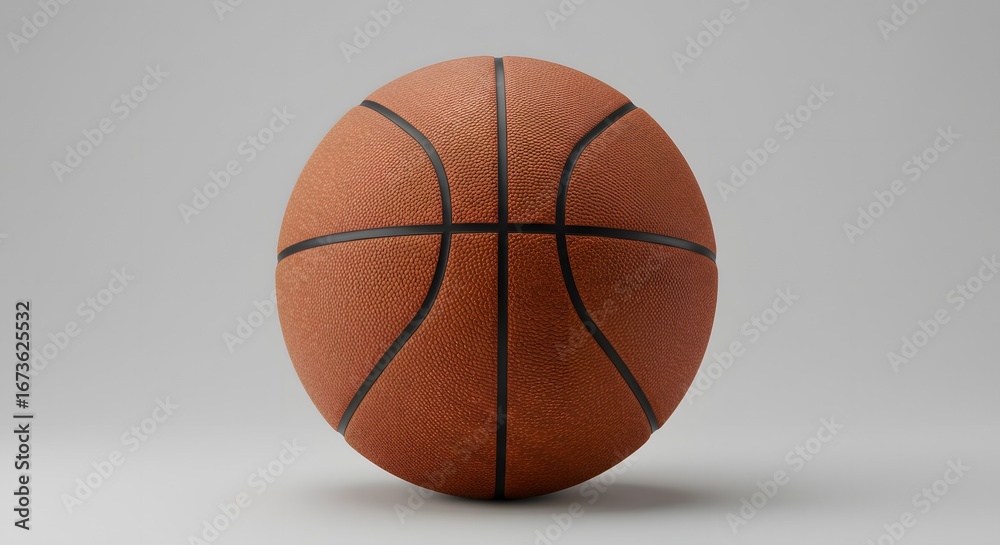 Fototapeta premium Realistic Basketball Isolated on Gray Background
