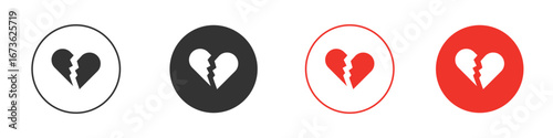 Broken heart icon symbol for your website design, logo, app, UI.