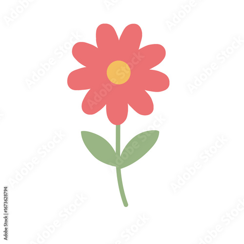 Flat Pastel Daisy Flower Illustration PNG