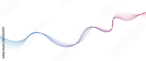 Flowing Dot Wave halftone gradient pattern on transparent background	
