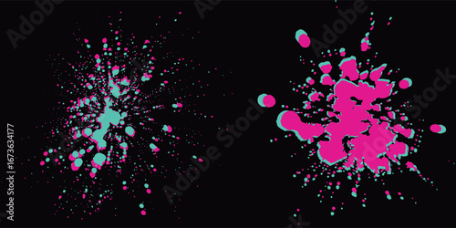 Car sticker wrap banner abstract sporty lines pink blue greenish grunge color combination brush storm thunder pattern racing motorsport, modern.