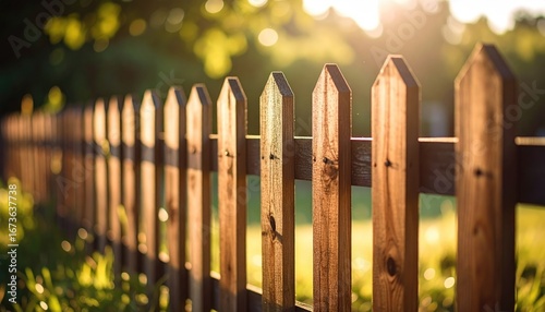 Wooden fence with grass