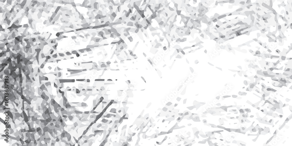 Fototapeta premium Abstract network of intersecting lines and shapes with grunge texture isolated on white background