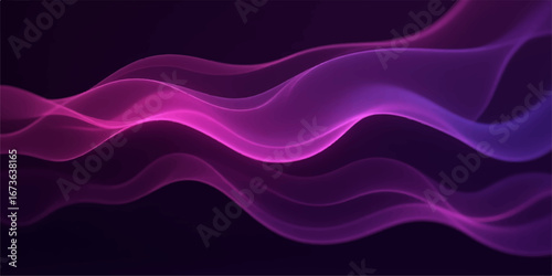 Abstract flowing purple and blue waves with a smooth satin texture