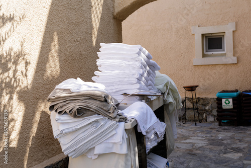 Neat stacks of fresh white ...