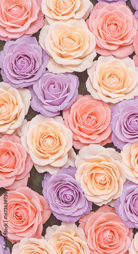 Naklejka premium Pastel Petals' Whisper