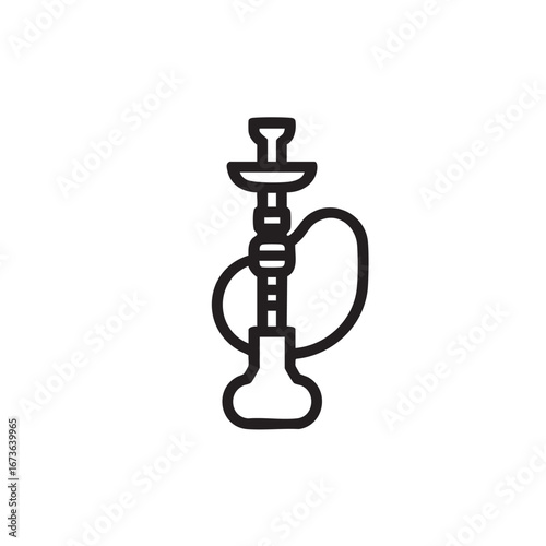A line drawing of a hookah on a white background.