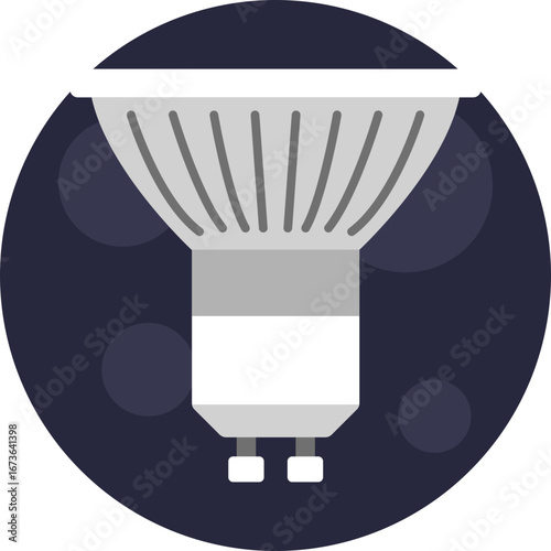 Energy-efficient spotlight ideal for highlighting objects or areas.