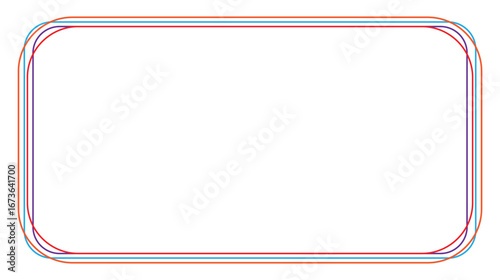 A clean graphic features rounded rectangles outlined in hues of bronze, red, and teal that offer a striking contrast against the plain white background, creating a modern design
