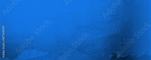 A rough, textured surface showcases a vivid blue color, marked by scratches and abrasions, evoking a sense of wear and artistic noise throughout the composition.