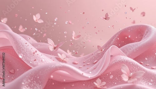 powdery rose fade theme with delicate rose with vanilla haze, muted rosy mist overlay, light glitter overlay, panoramic pastel shimmer, light and graceful