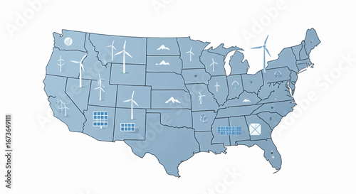 Visualizing the Expanding Landscape of Renewable Energy Generation Across the United States, Highlighting Wind and Solar Power Development