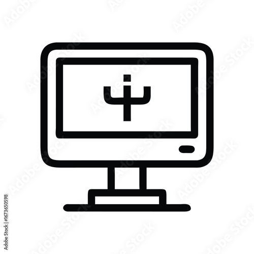 Computer monitor displaying the greek letter psi symbol
