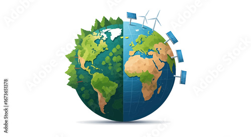 Environmentally Conscious Earth A Visual Representation of Sustainable Practices and Nature