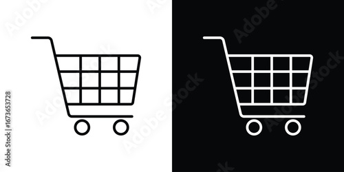 Shopping trolley icon Illustration. Vector Graphic. EPS 10