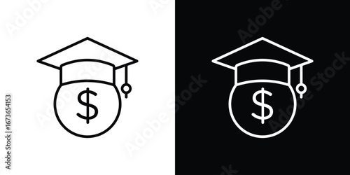 Scholarship icon Illustration. Vector Graphic. EPS 10