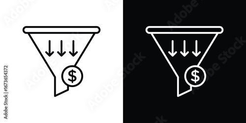 Sales funnel icon Illustration. Vector Graphic. EPS 10