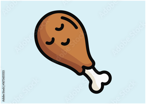 Fried chicken leg icon, Fried chicken leg vector