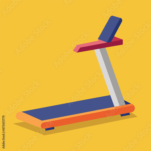 Modern treadmill fitness equipment illustration for health and wellness advertising