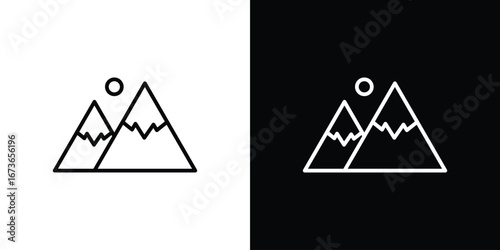 Mountain icon Illustration. Vector Graphic. EPS 10