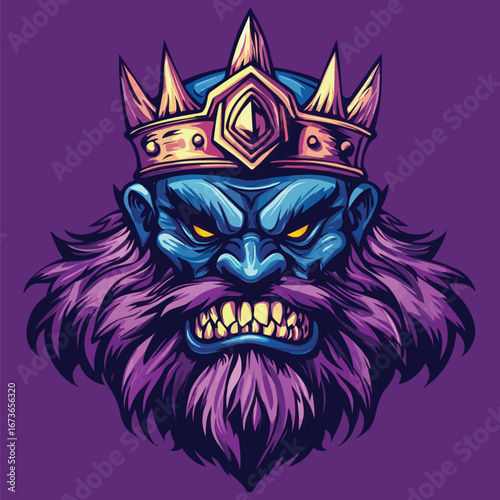  Dark Armored Demon Head Illustration | Menacing Fantasy Creature Vector Art