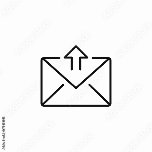 mail sent arrow icon sign vector