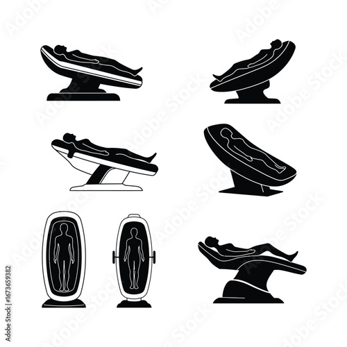 Futuristic physiotherapy robot concepts in elegant silhouette form, showcasing advanced medical and wellness technology for rehabilitation and therapeutic care