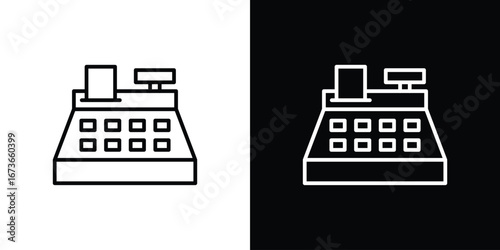 Cash register icon Illustration. Vector Graphic. EPS 10