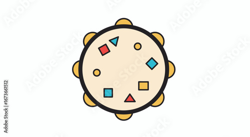 Tambourine illustration representing International Music Day rhythm joy cultural diversity and celebration vibes