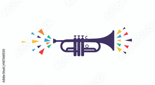 Trumpet illustration celebrating International Music Day highlighting brass power energy and festive spirit
