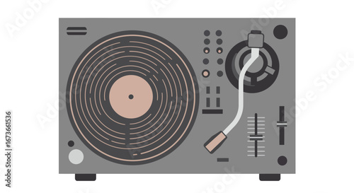 Turntable illustration representing International Music Day modern beats creativity DJ culture and sound mixing