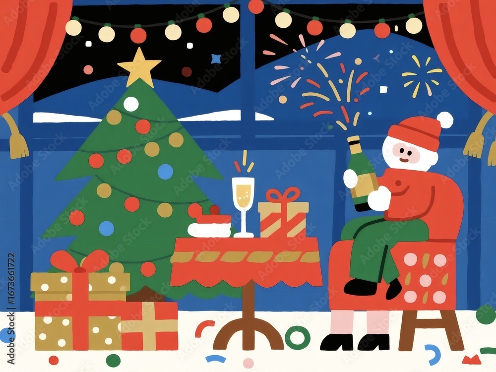 Fototapeta premium Holiday Festive Celebration of Christmas and New Year