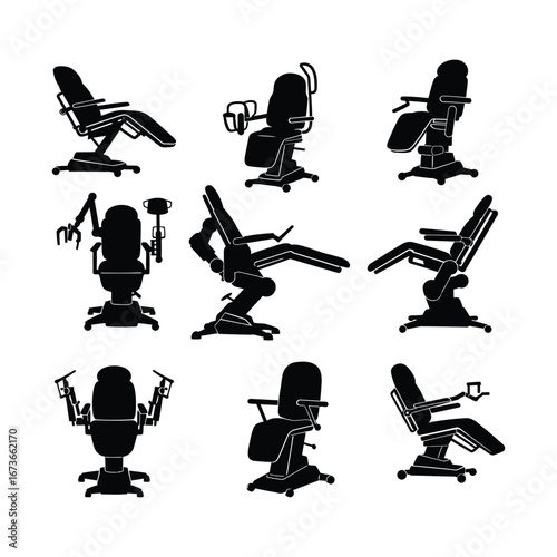 Physiotherapy Robot Silhouettes A Collection of Diverse Poses and Configurations