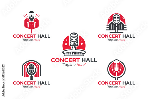 5 Concert Hall Logo Set Modern Minimalist Music Event Design