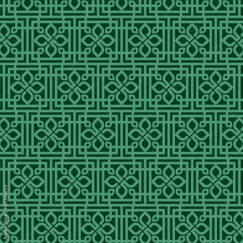 Fototapeta premium Pattern_Square_Geometric_Green_10