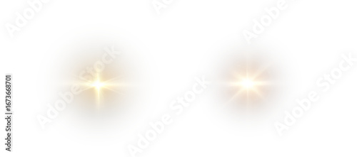 Golden light flare PNG, radiant burst with sparkling shine. Luxury glowing star effect creates futuristic elegance. Lens flare highlights party style. PNG sparkling elements for festive celebration vi
